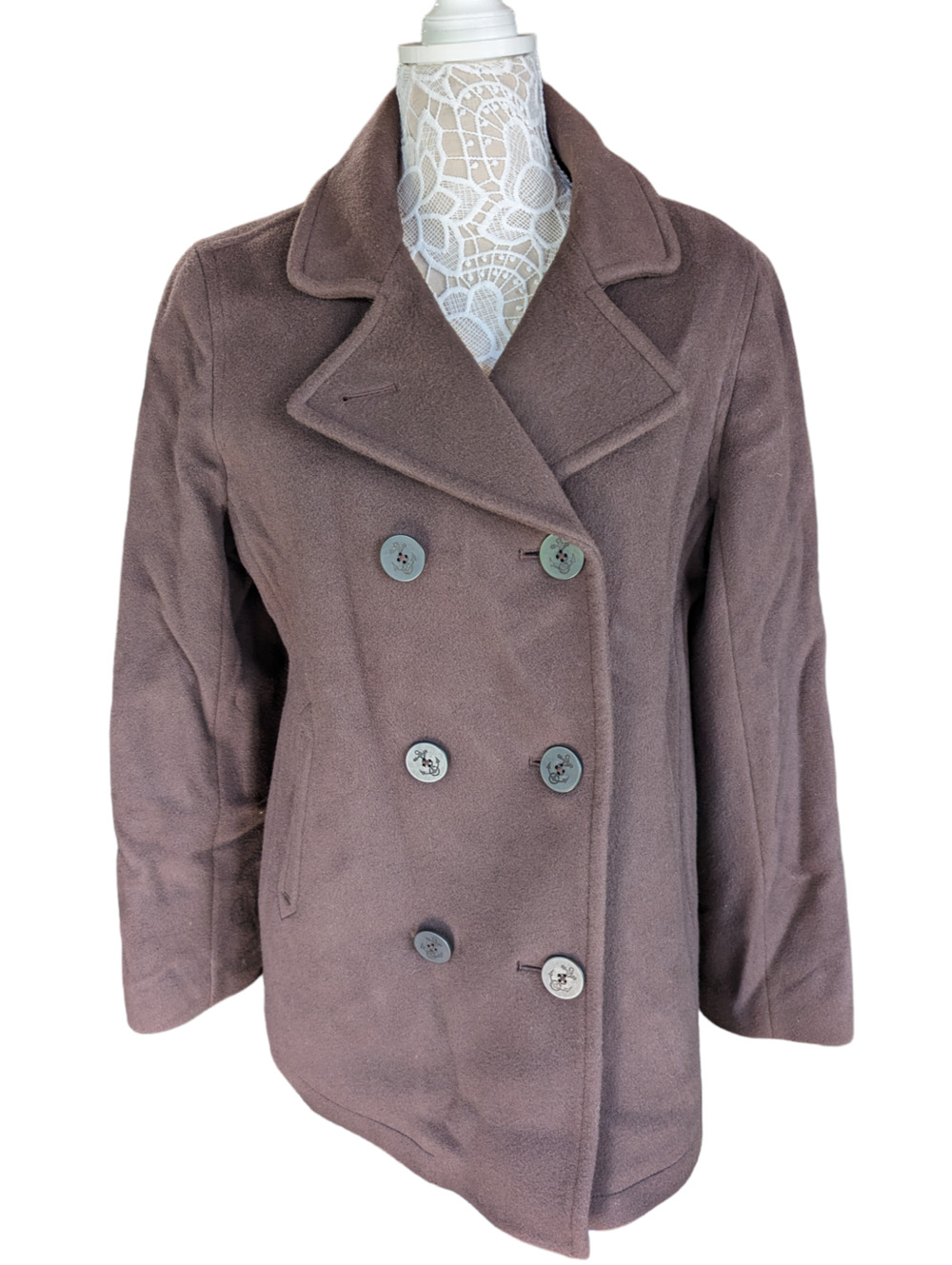 L.L. Bean Lambs Wool Peacoat Brown 14